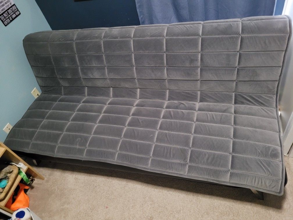 Futon With Cover. Black Leather