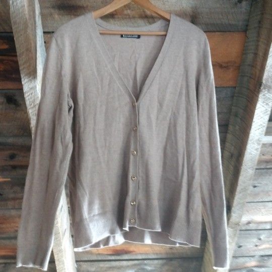 New York & Co 7th Avenue Design Studio Sweater XL Tan Neutral Color