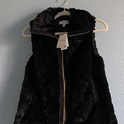 Womens Soft faux Fur Zipper Vest