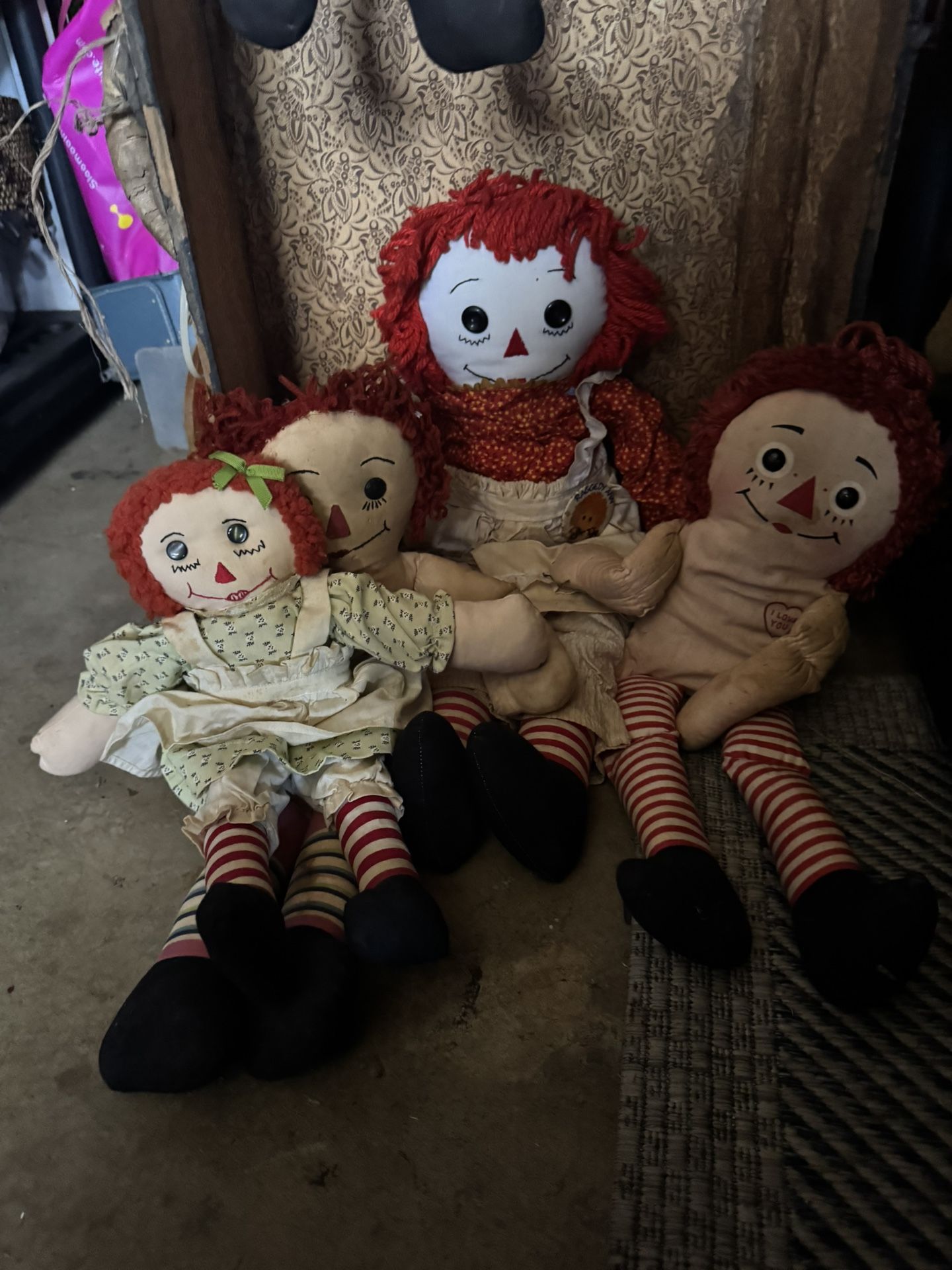 Annabelle, I Mean,Vintage  Raggedy Ann And Andy No clothes Dolls 