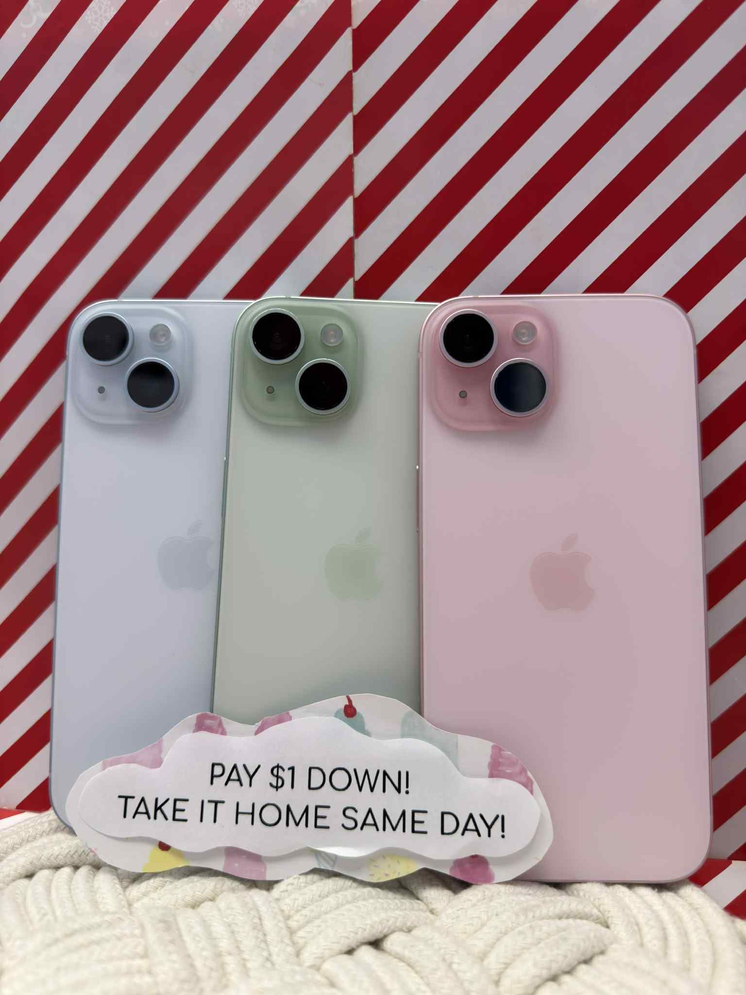 Apple iPhone 15 - Pay $5 DOWN AVAILABLE - NO CREDIT NEEDED