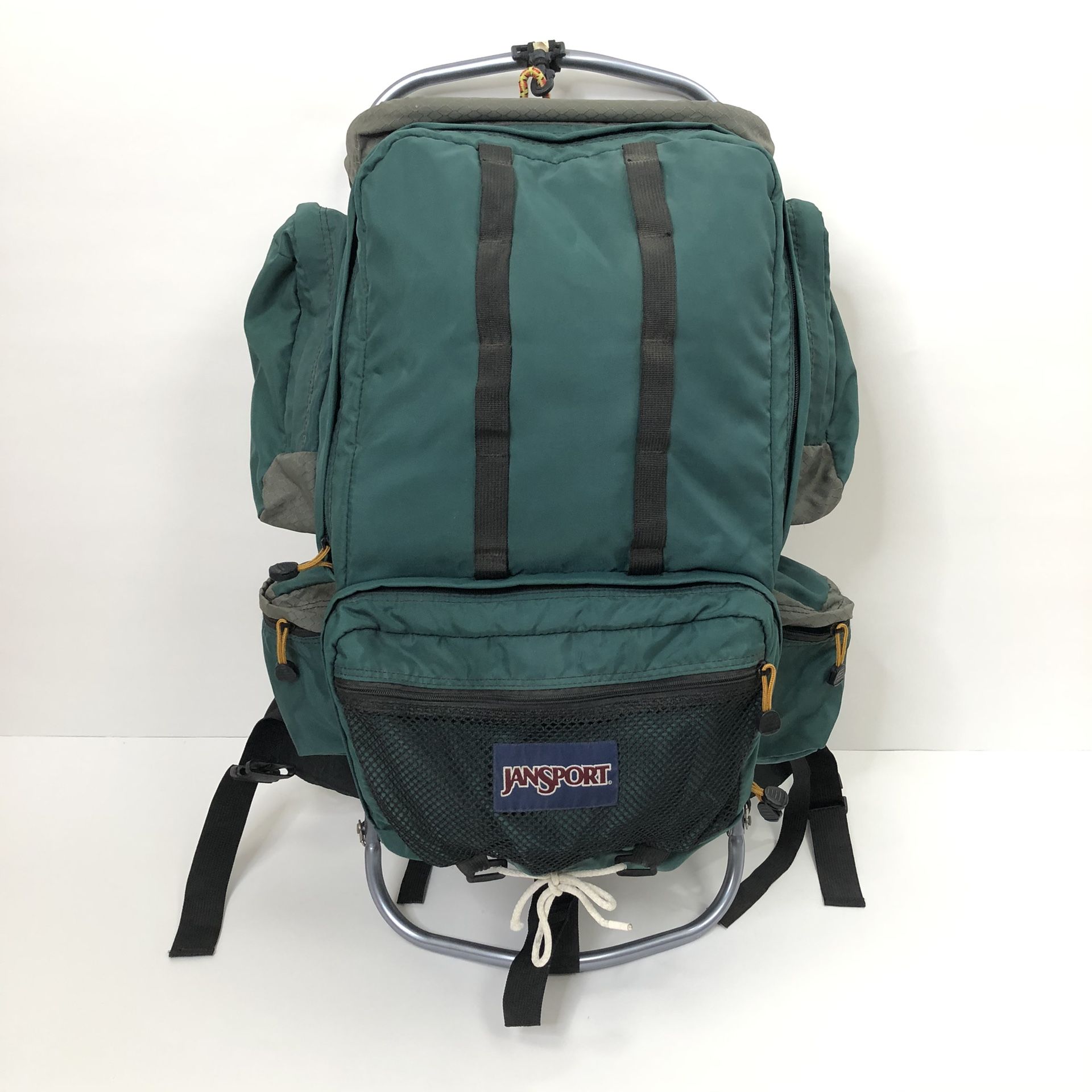 Jansport Vintage Green External Frame Hiking Camping Travel Backpack