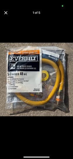 4 ft. Thermal Excess Flow Valve Gas Range Connector Kit