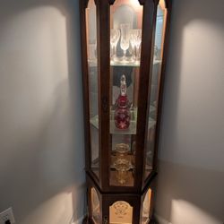 3 Sided Lighted Display Case * Antique 