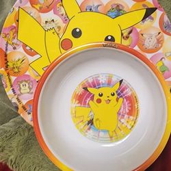 Vintage Pokemon Plate And Bowl