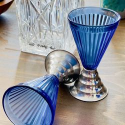 SET OF 2 VINTAGE ART DECO CORDIALS 