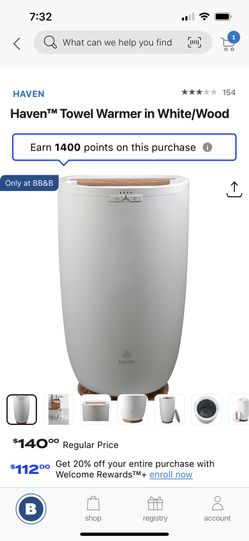 Haven Towel Warmer in White/Wood for Sale in Chicago, IL - OfferUp