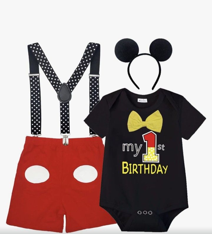 Mickey Mouse Costume Outfit 1st Birthday