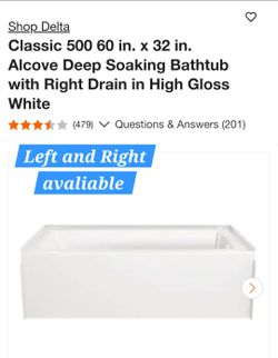 Delta Classic 500 Alcove Soaking Bathtub White