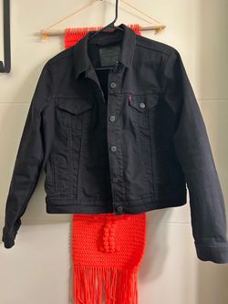 Medium Levi's Black Denim Trucker Jacket
