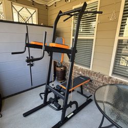 HARISON Multifunction Power Tower with Bench Pull Up Bar Dip Station