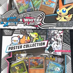 Black Bolt & White Flare Poster Collection & Victini Illustration Box Pokemon TCG