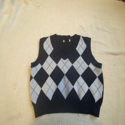 Knit Argyle Sweater Vest