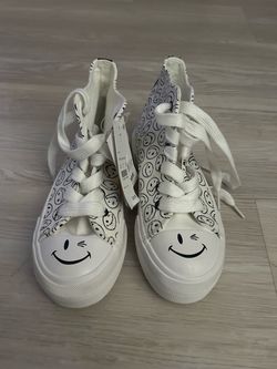 Smiley Face High-Top Canvas Sneakers kids 2