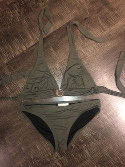 NWOT Michael Kors olive green bikini swimsuit medium