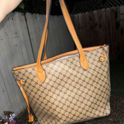 Brown And Black Tote Bag 