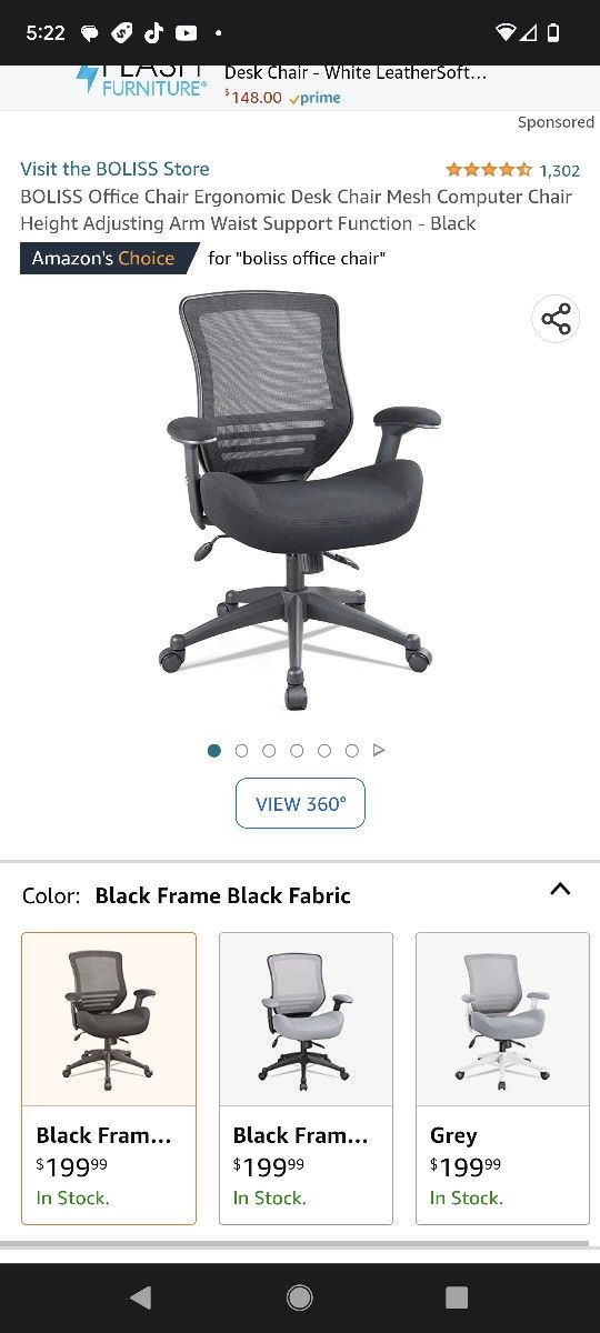$150 BOLISS ERGONOMIC OFFICE CHAIR