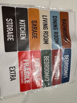 Moving Box Label Stickers Set