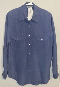 Silk Blue Button Down Shirt