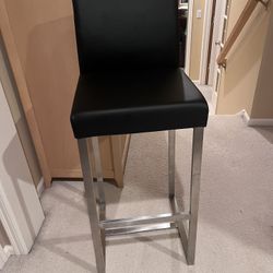  4 TOV Bar Stools – Modern Black Upholstered – Set of 4