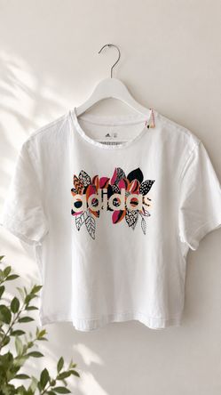 Adidas x FARM Rio Floral Logo Graphic Tee | Women’s Medium | 100% Cotton