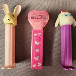 Lot of 3 Vintage Valentine's and Easter PEZ Dispensers