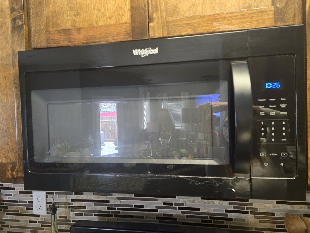 Black Whirlpool Microwave