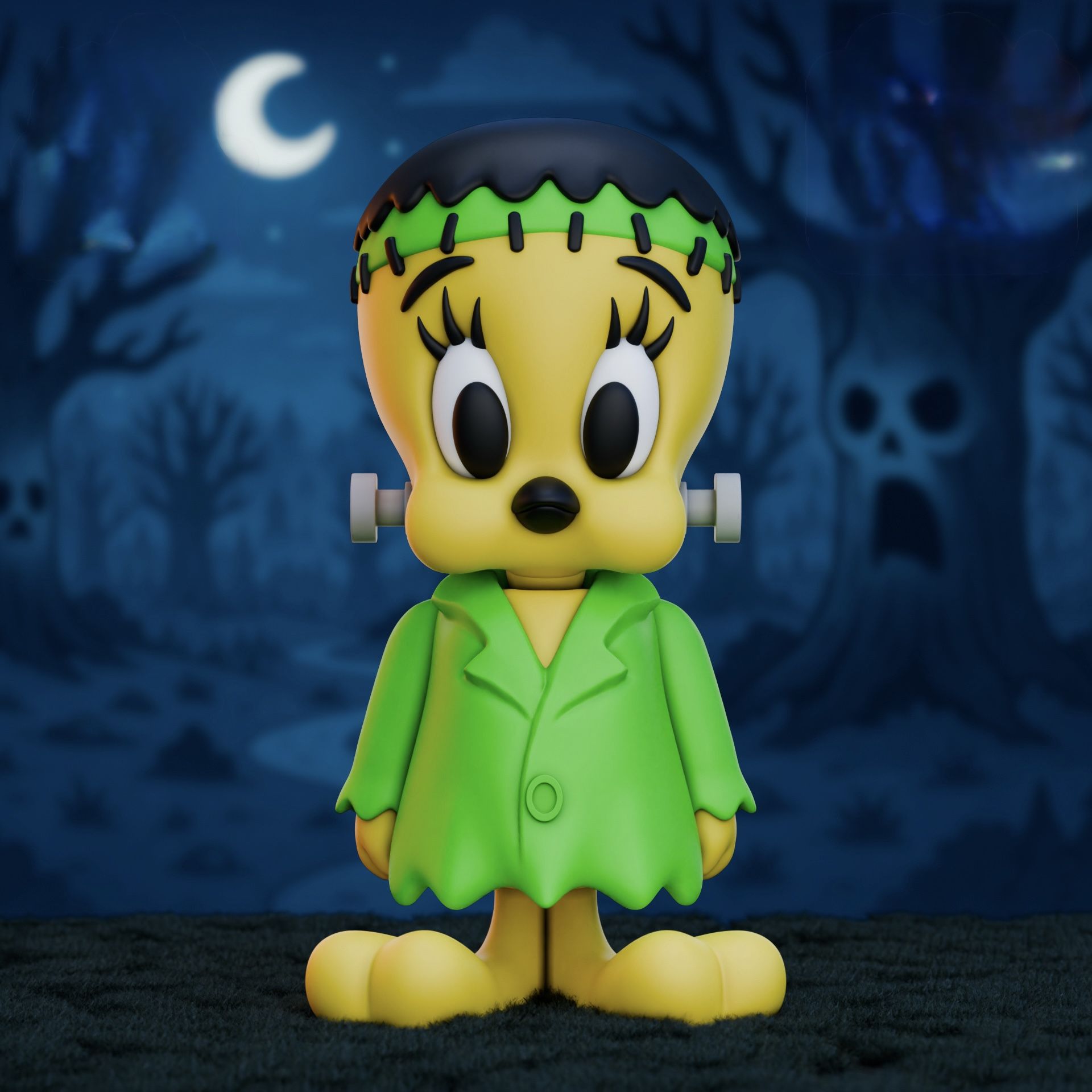 Flexi 3D Printed Tweety Frankenstein | Halloween Collectible