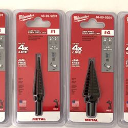 Milwaukee - #1, #4, #9 Step Drill Bits (ShockWave Also Available)