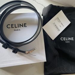 Authentic Black Leather Celine Belt 