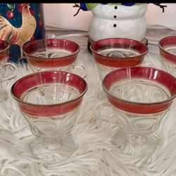 Vintage Indiana Lexington Thumbprint Punch glasses