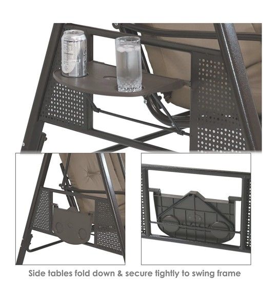Tilt canopy patio loveseat porch swing