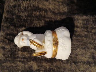 Lenox Treasures “The Skating Adventure” Snowman Trinket Box w/ Skate Charm