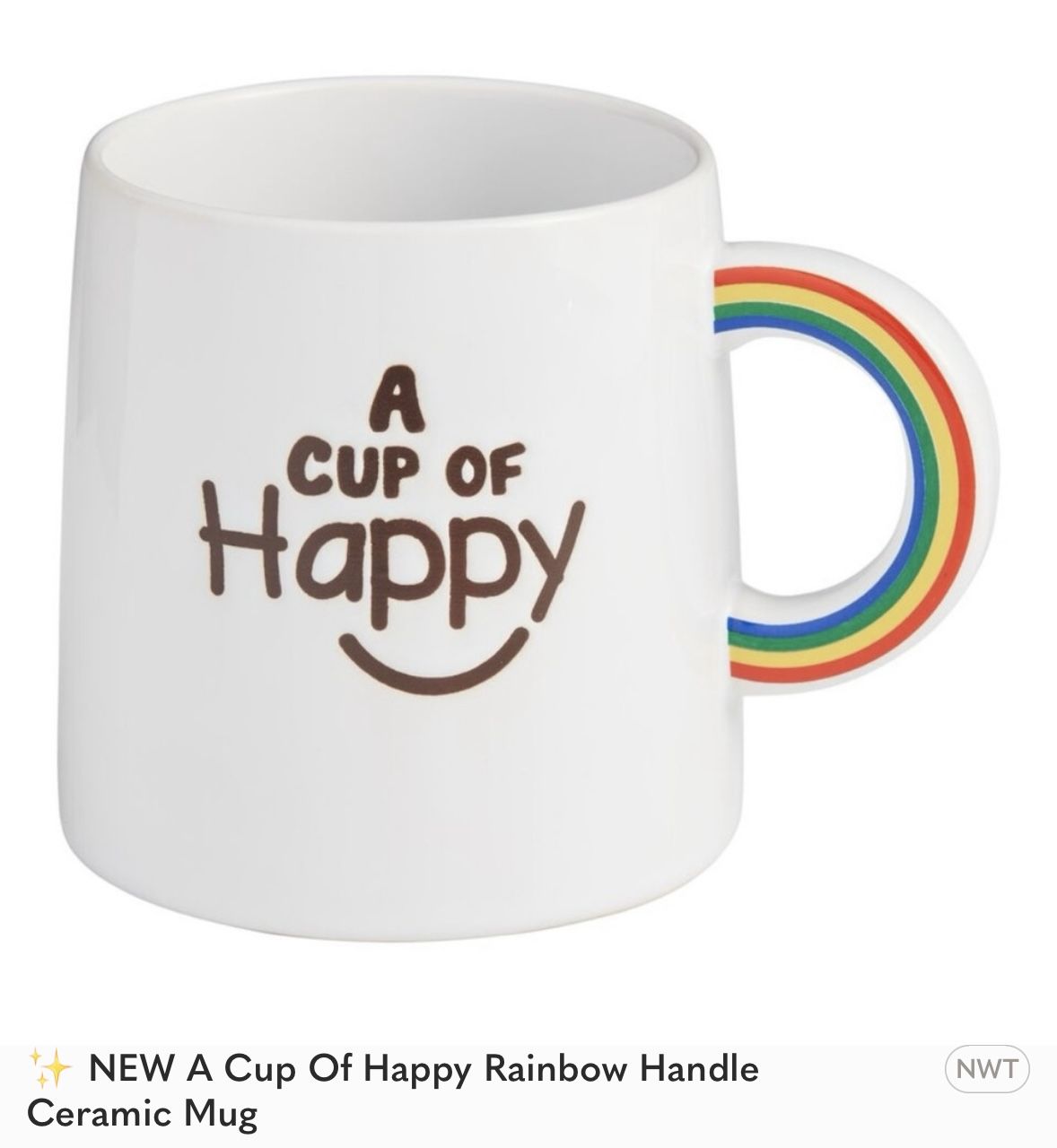 Happy Coffee Cup Rainbow