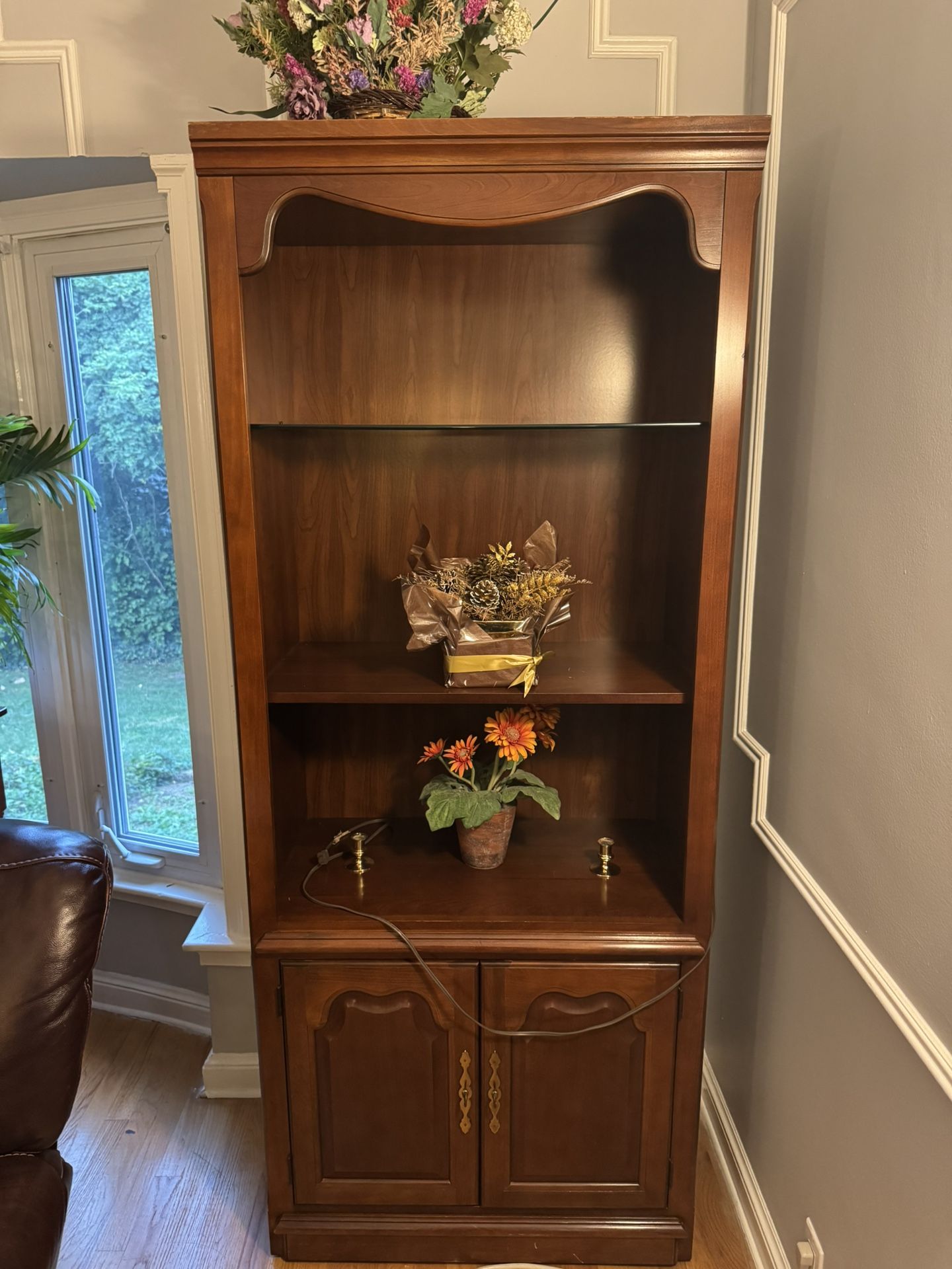 A Pair of Beautiful Lighted Storage Bookcases
