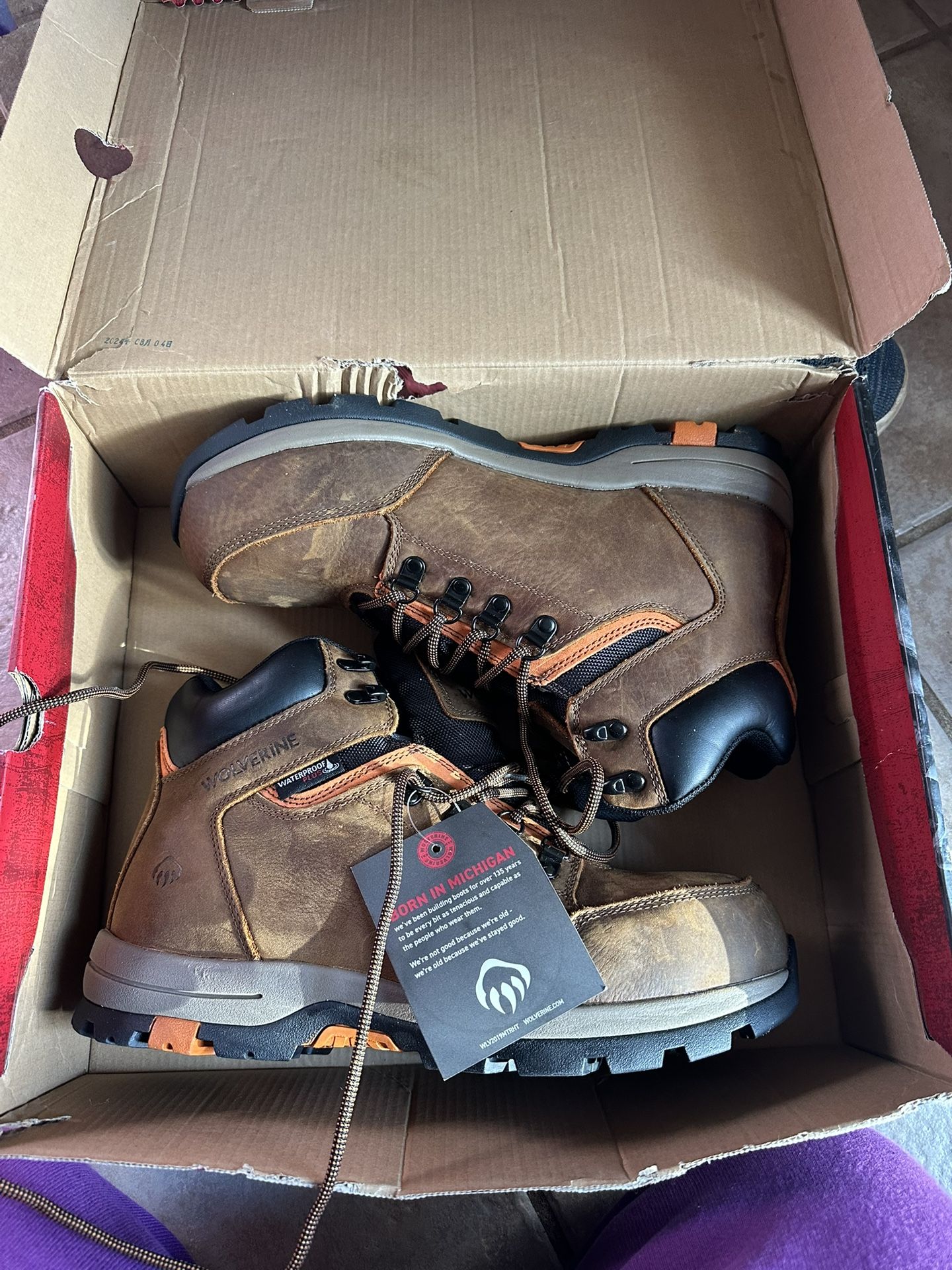 New NWT WOLVERINE MEN'S GRAYSON WATERPROOF WORK BOOTS - STEEL TOE size 11