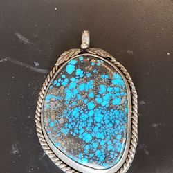 Lander Turquoise Pendant In Silver