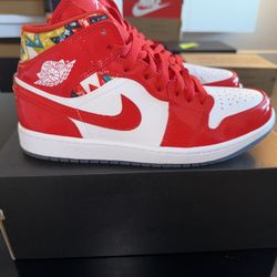 Air Jordan 1 Mid SE Barcelona Sweater Size M8
