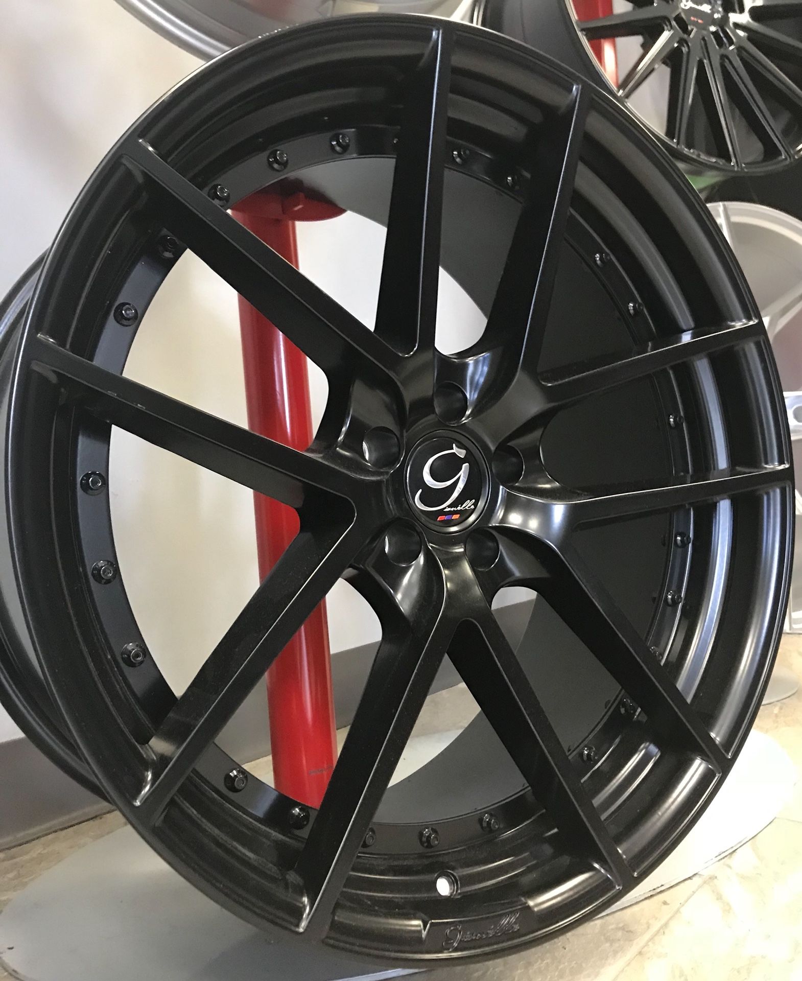 CRAZY DEAL!! New 22” Staggered Giovanna 2-Piece Gloss Black Rims Wheels 5x4.5 Gianelle Challenger