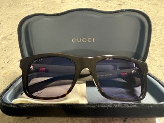 BRAND NEW-Gucci 53mm Square Sunglasses HAVANA BROWN BLUE