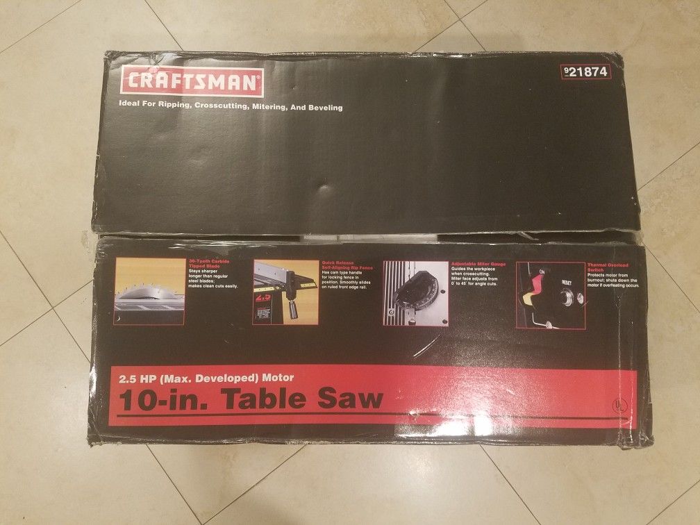 Craftsman 10in table saw