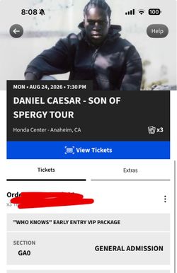 Daniel Caesar Pit ticket