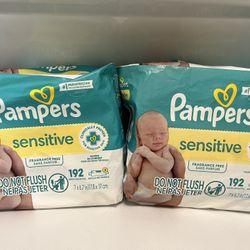 Pampers wipes refills total 384 both x $12