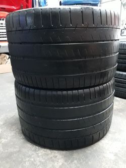 P335/25ZR20 (2) MICHELIN PILOT SUPER SPORT ZP USED TAKE OFF TIRES FREE INSTALL 70% LIFE
