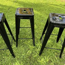 used metal  stool chairs   great for the bar  or work ben h 