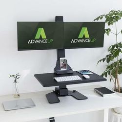 ELECTRIC AUTO STANDING DESK CONVERTER RISER WITH DUAL MONITOR