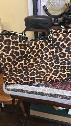 Calvin Klein Leopard Print Satchel Handbag