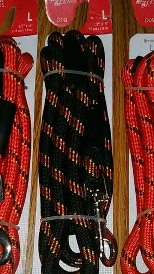 Braided Dog Leashes! Brand New! Size L 1/2" x 6'