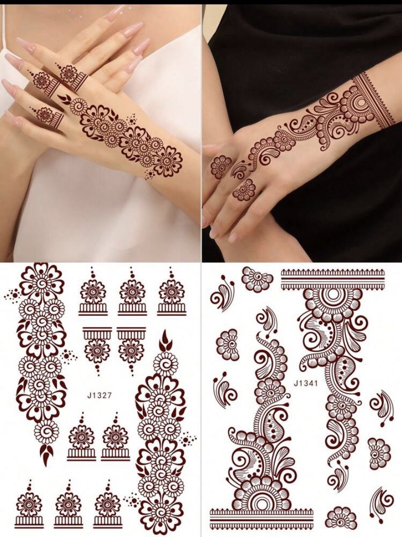 2 Sheets Henna Stickers.
