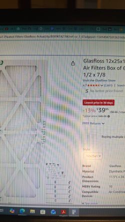5 pack filters 12 x25x1